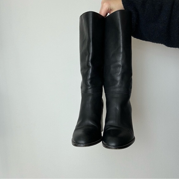 Y2K Coach Black Leather Mid Calf Boots Made in Italy - Picture 2 of 5